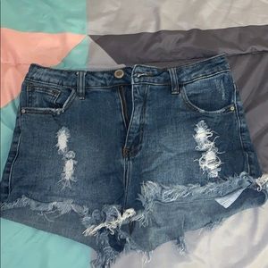 High Rise Denim Shorts